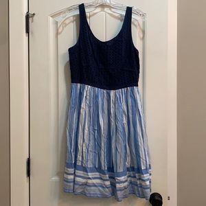 Loft blue eyelet dress size 8 excellent